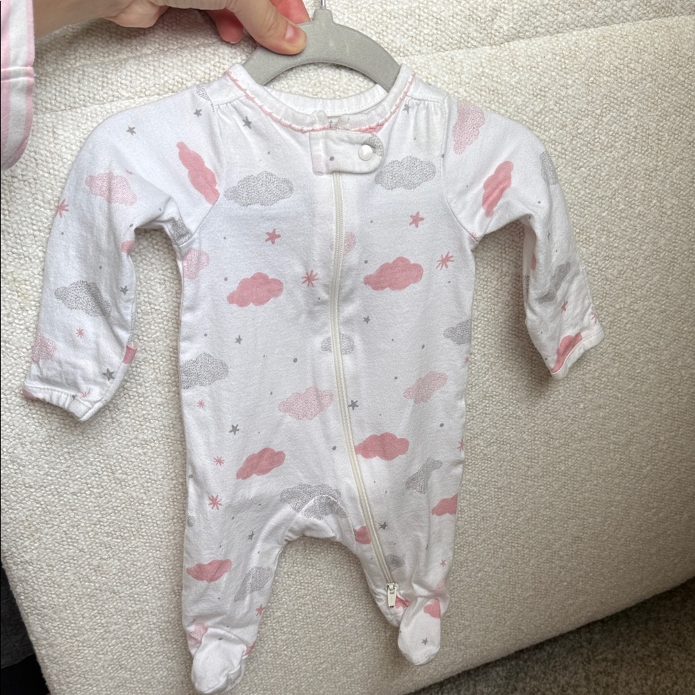 Just One You by Carters Pink and Gray Cloud Print Baby Onesie